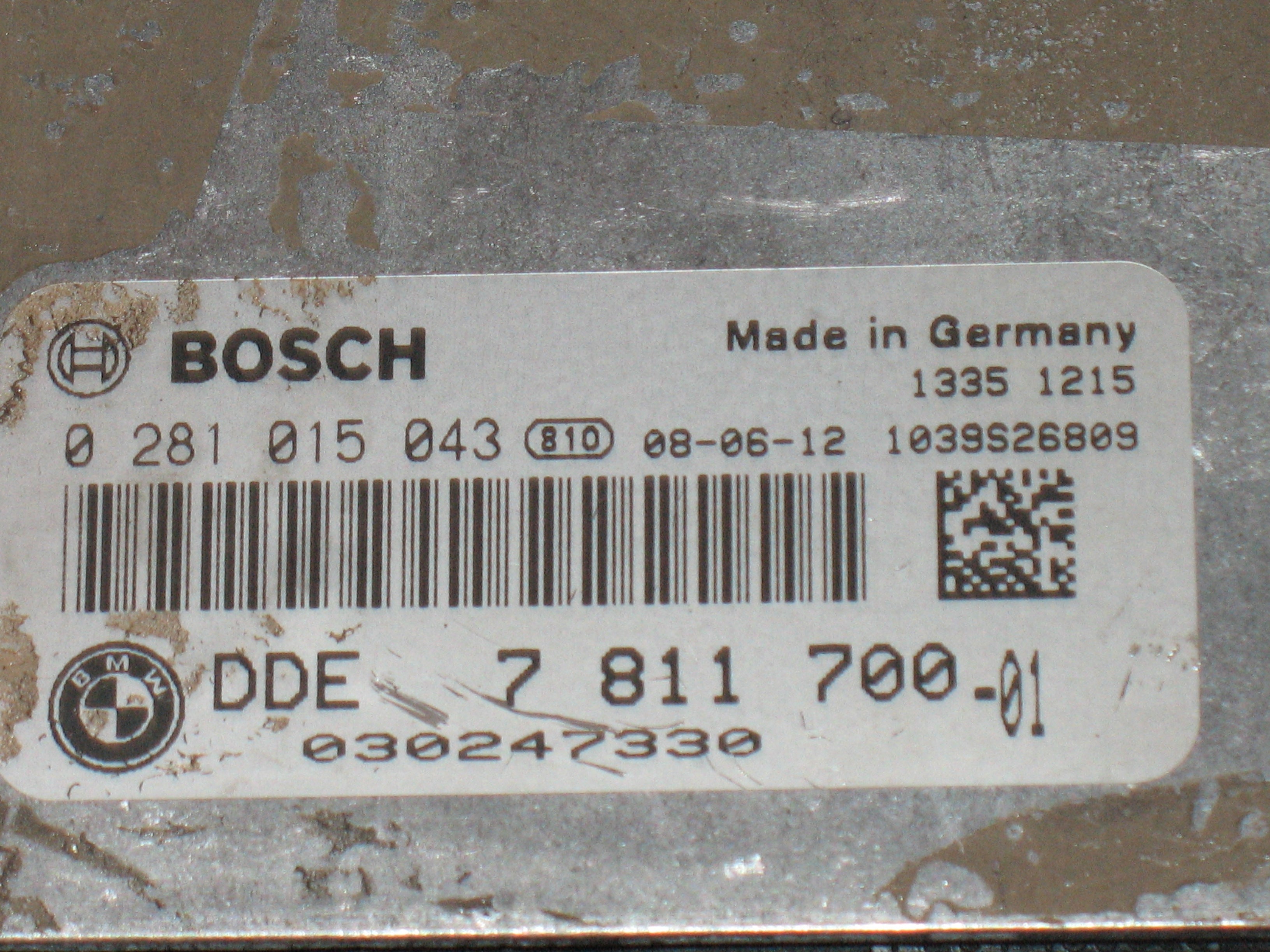 KIT ECU BMW 3 2.0 D 0281015043 DDE 7 811 700 DDE7811700 5WK49513VBR BMW 320 D E91 2.0 D SW  CON CHIAVE 6954719 61359147220