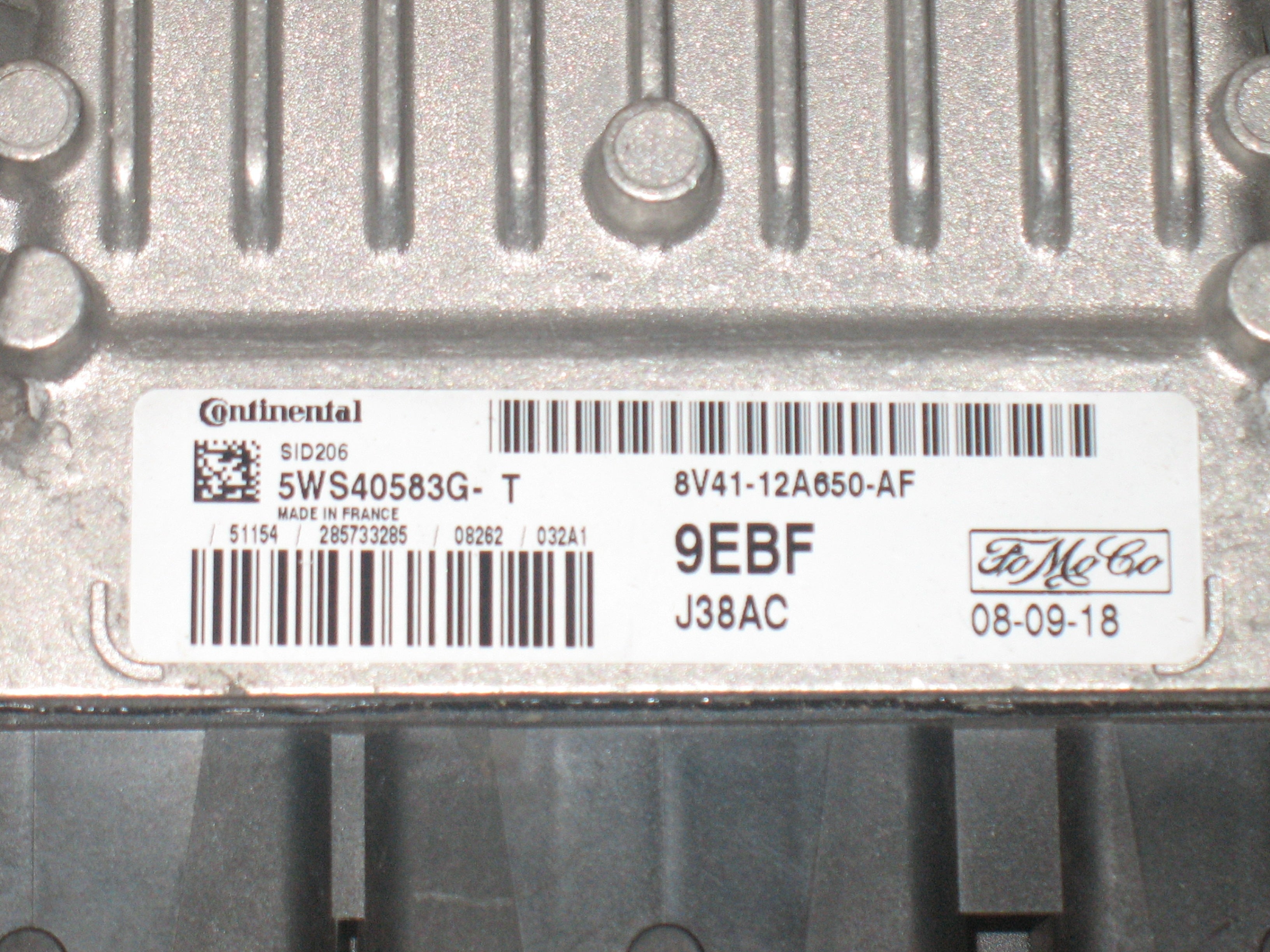 ECU Ford Kuga 2.0 CONTINENTAL 5WS40583G-T SID206 8V41-12A650-AF J38AC 9EBF