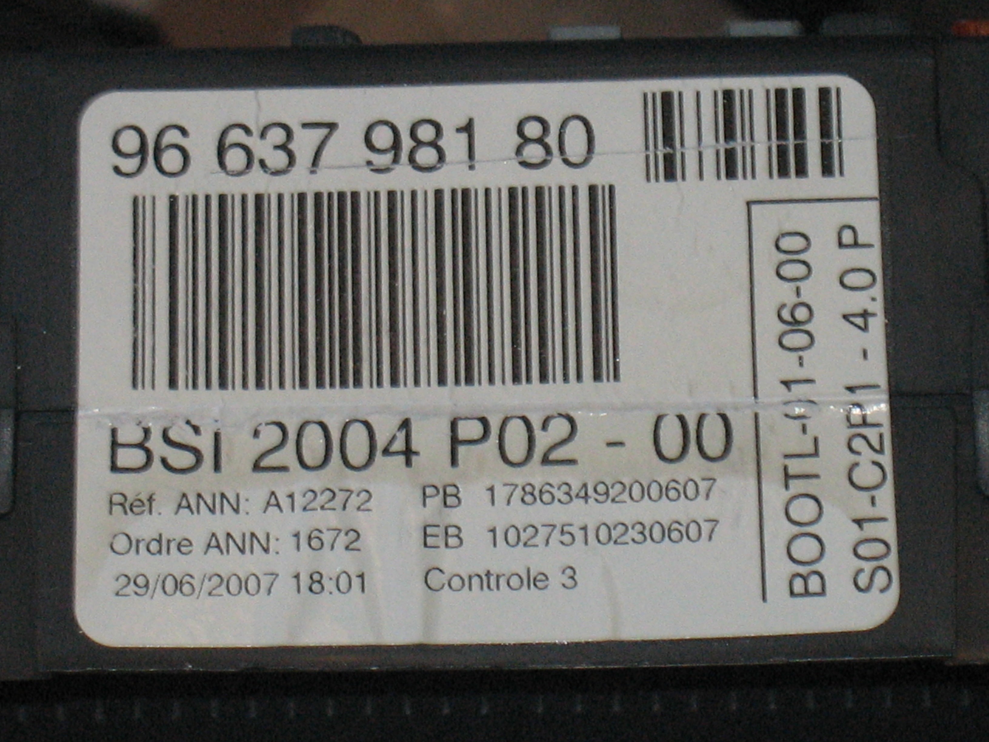 Kit PEUGEOT 308 1.6 VTI Bsi 9663798180 9664738680 ecu centralina motore Bosch 0261201505