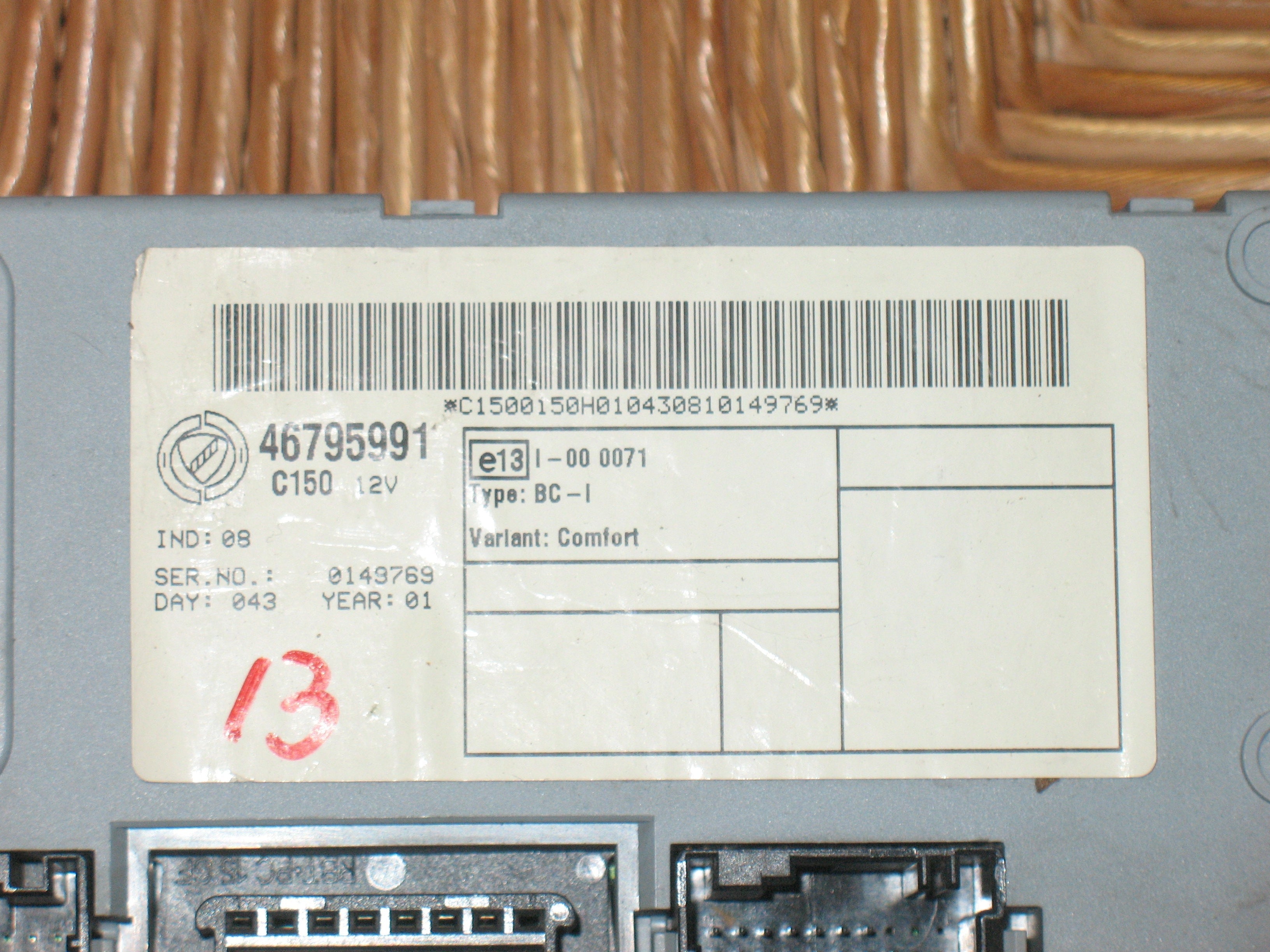 Ecu centralina body computer fiat punto (99-05) ber. 5p 46795991
