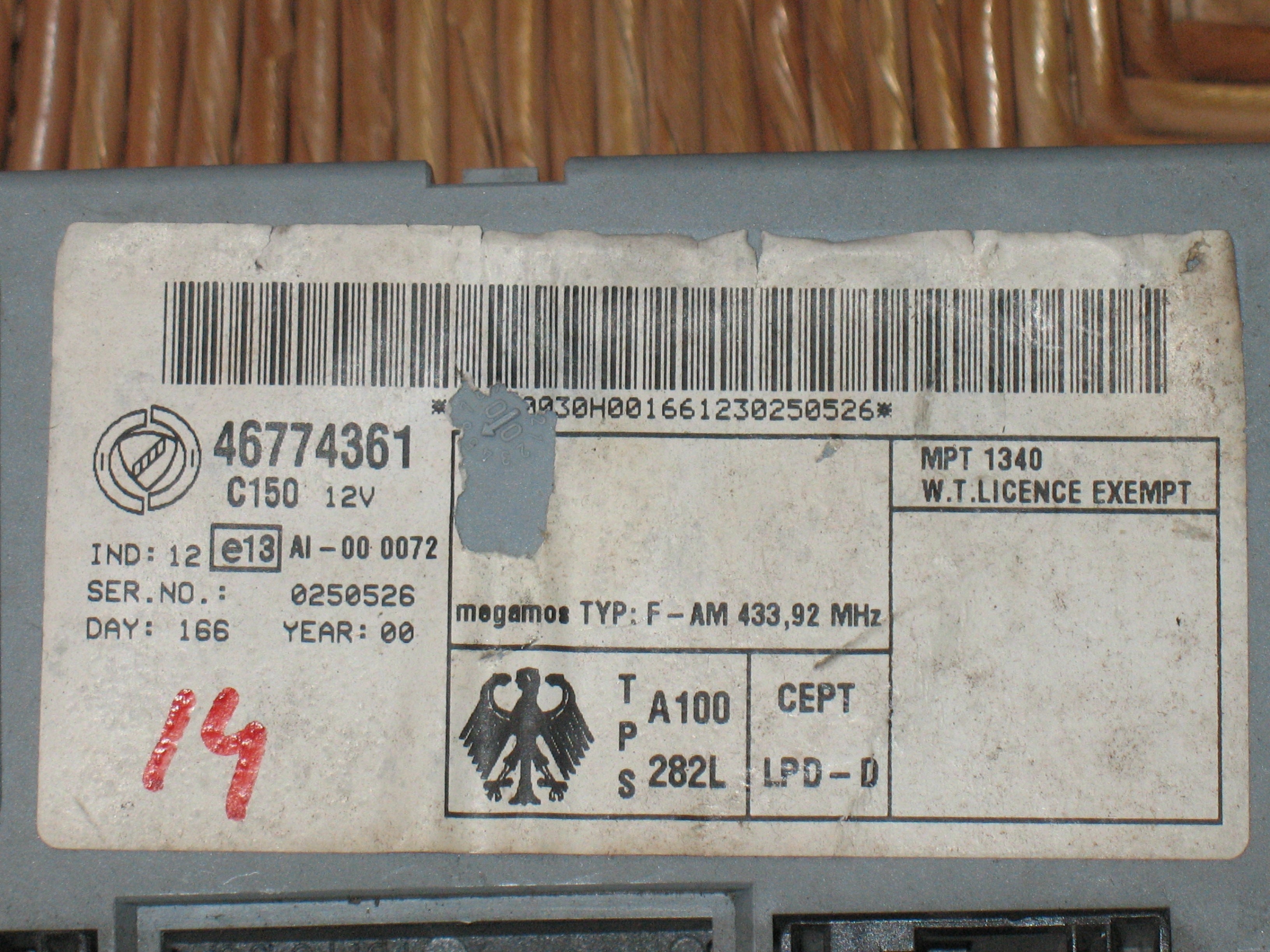 Ecu body computer fiat doblo punto 46774361