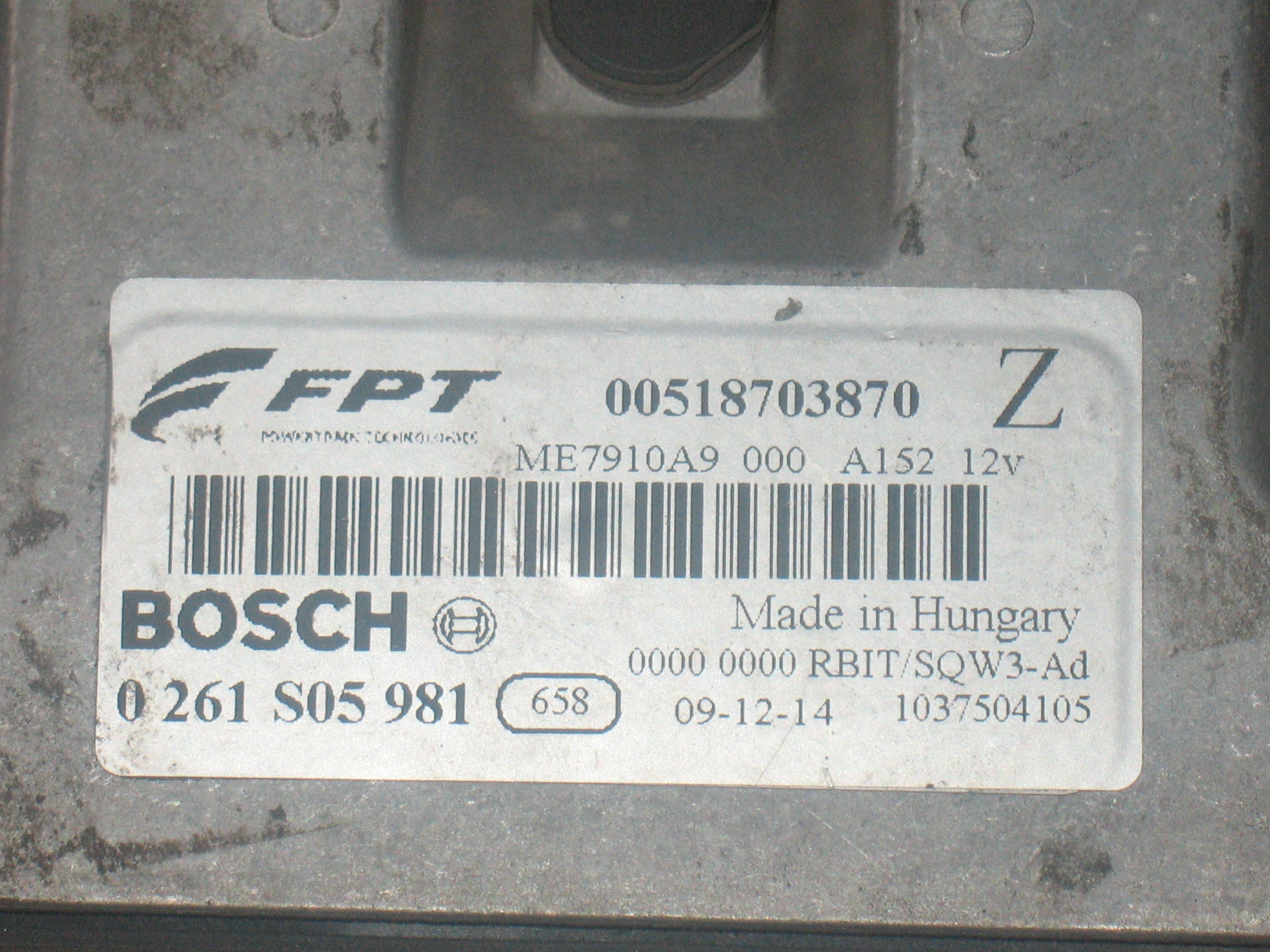 0261S05981 CENTRALINA MOTORE ECU BOSCH FIAT BRAVO 198 1.4B 16V 90CV 2010 140550