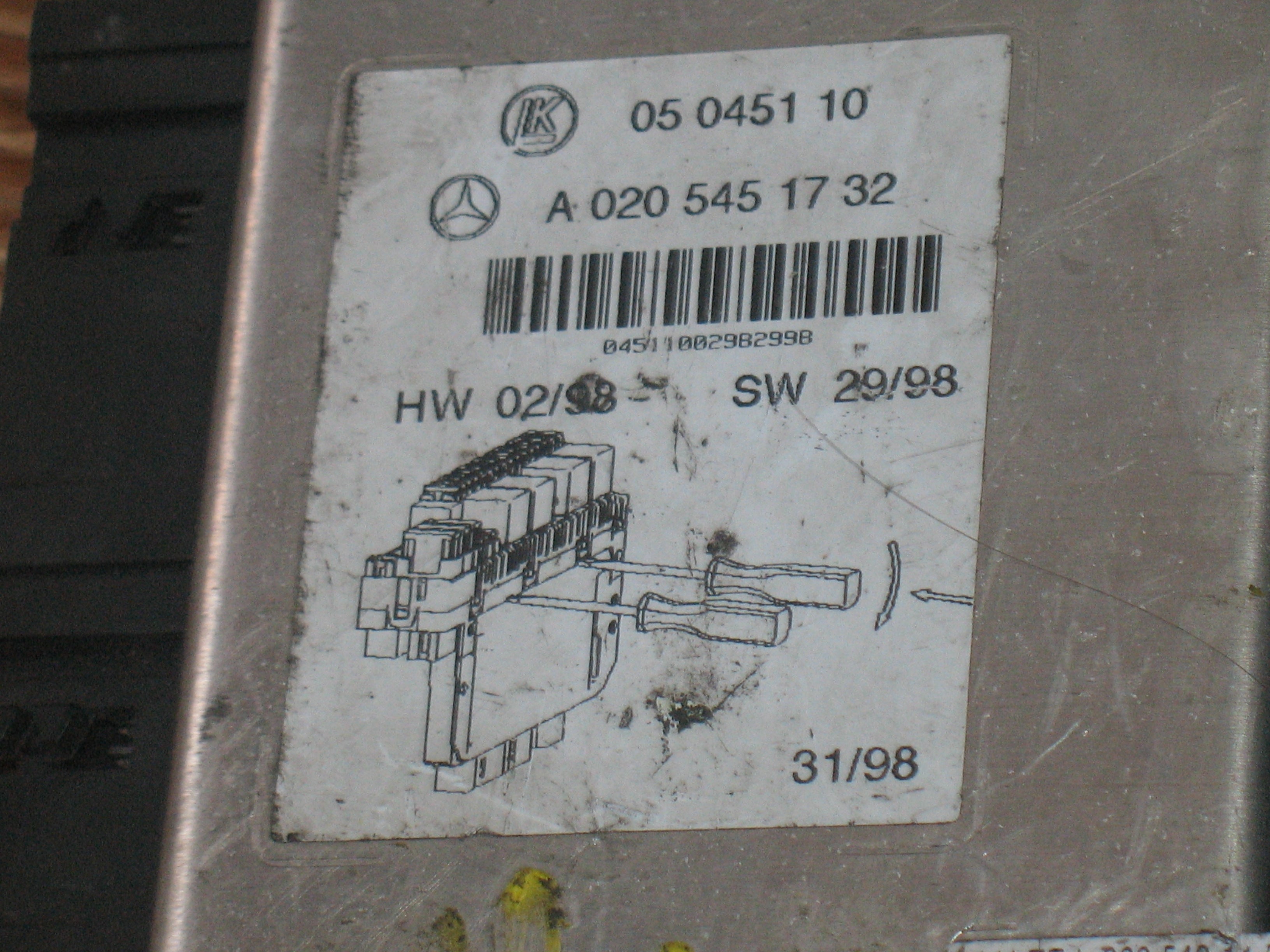Fusibile SAM Mercedes o scatola ECU A0205451732 05045110