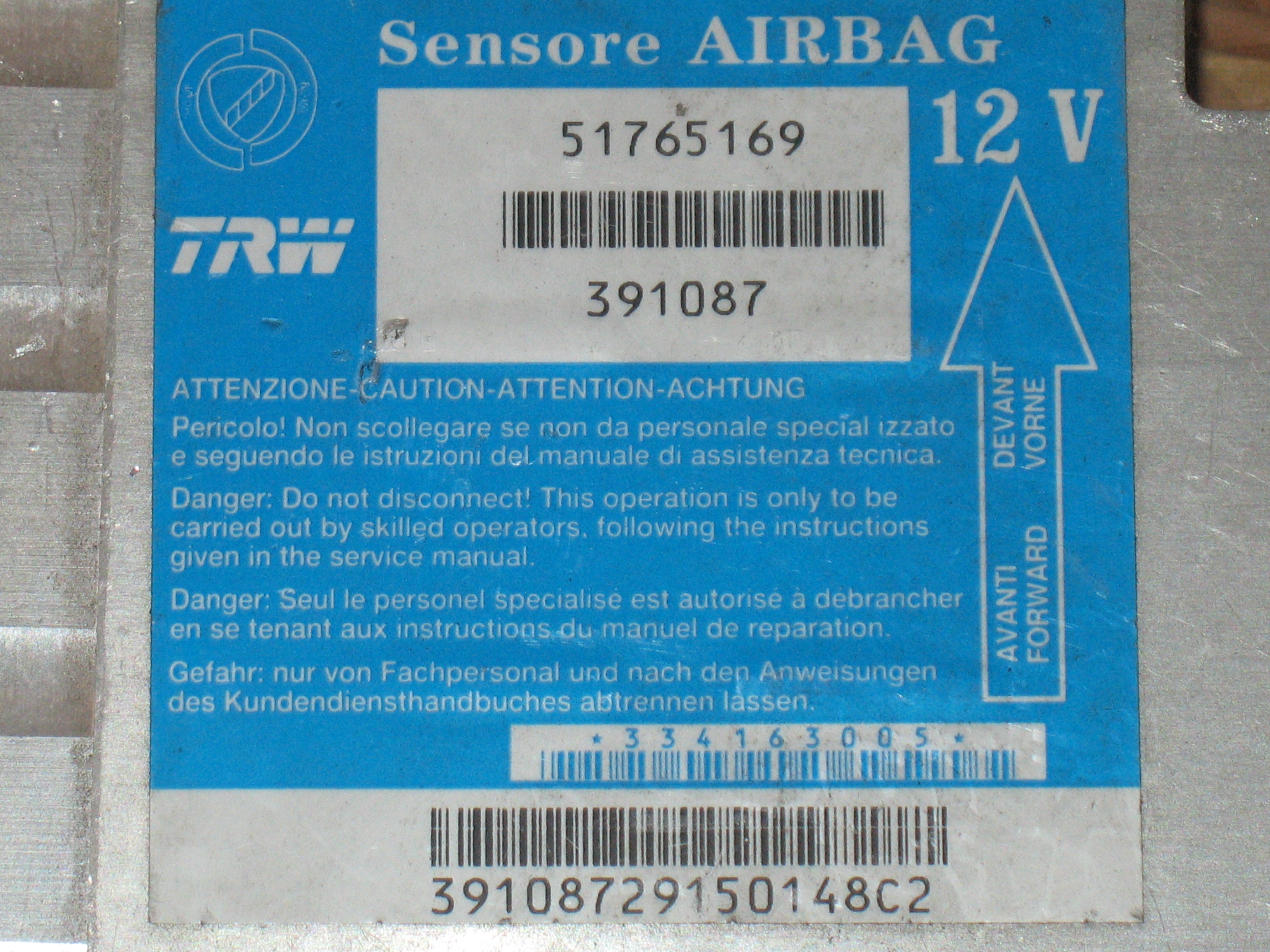 51765169 CENTRALINA AIRBAG LANCIA Musa 1° Serie Benzina (2005)