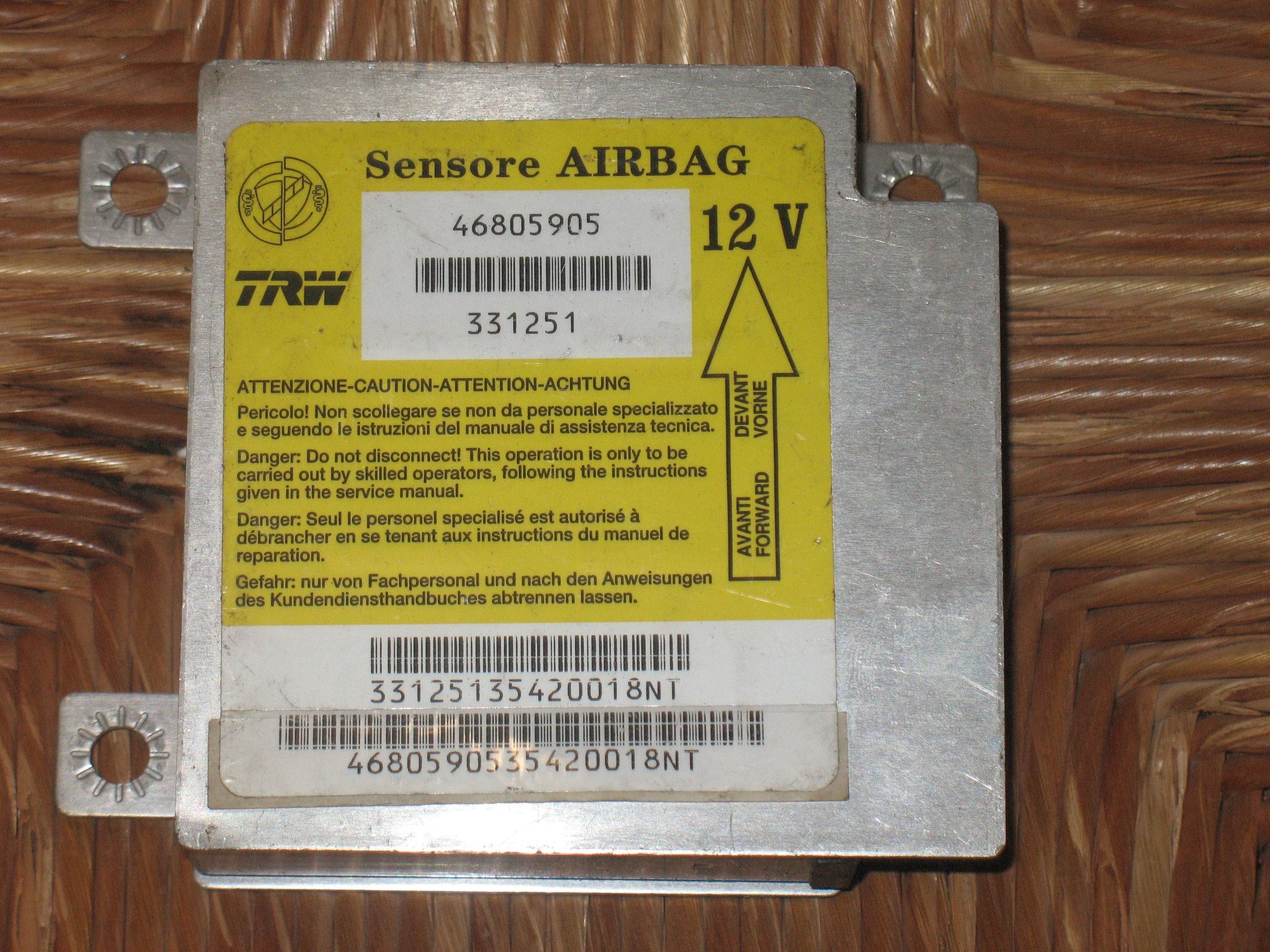 46805905 CENTRALINA AIRBAG FIAT Punto Berlina 5P 2° Serie Benzina (2000)