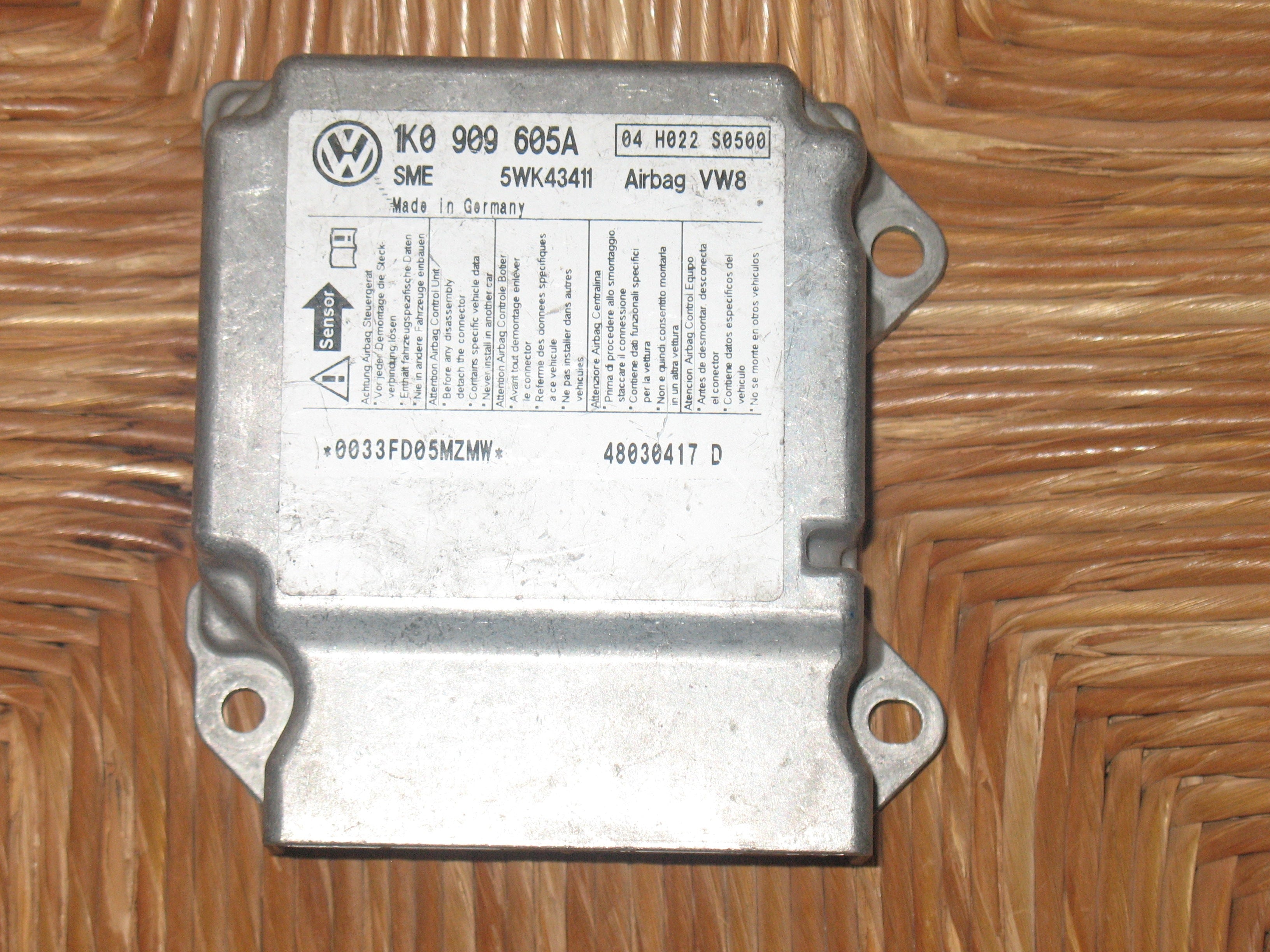 Centralina Airbag Sme 5WK43411 1K0 909 605A 1K0909605A 04 H022 S0500 VOLKSWAGEN GOLF