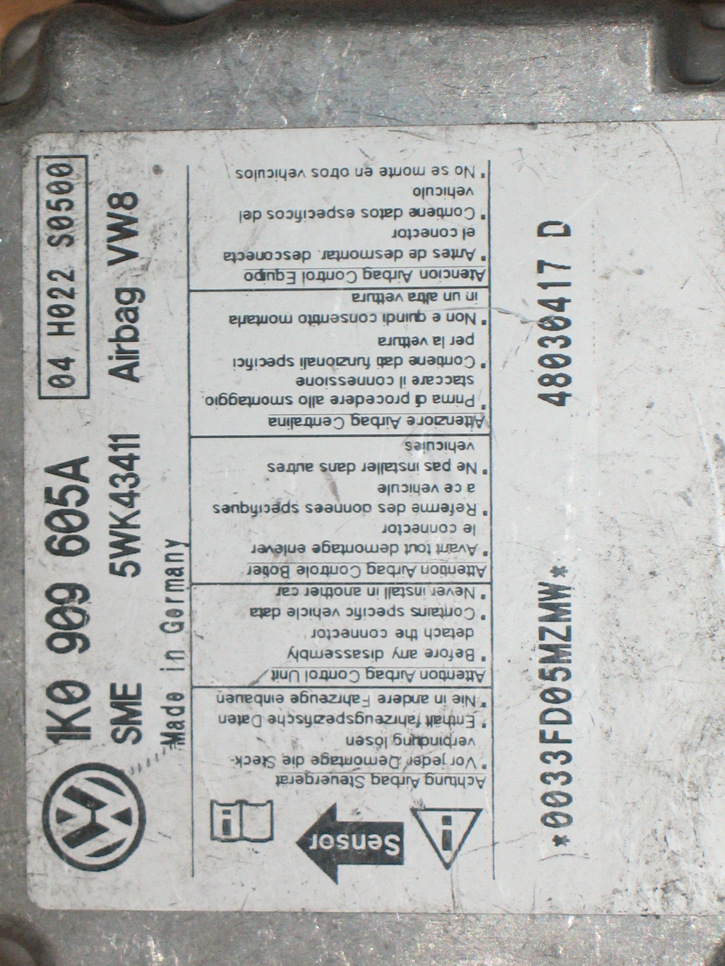 46765423 Centralina sensore airbag FIAT Seicento 12V