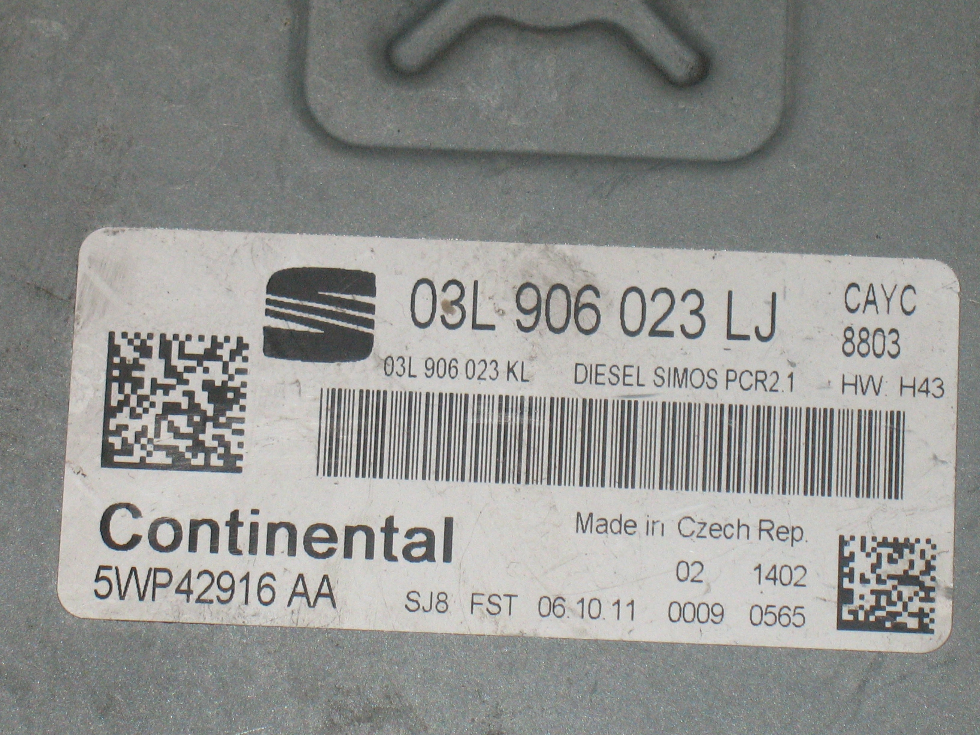 ECU SEAT ALTEA XL 1.6 TDi 03L906023JL  5WP42916AA 5WP42916 AA DIESEL SIMOS PCR2.1