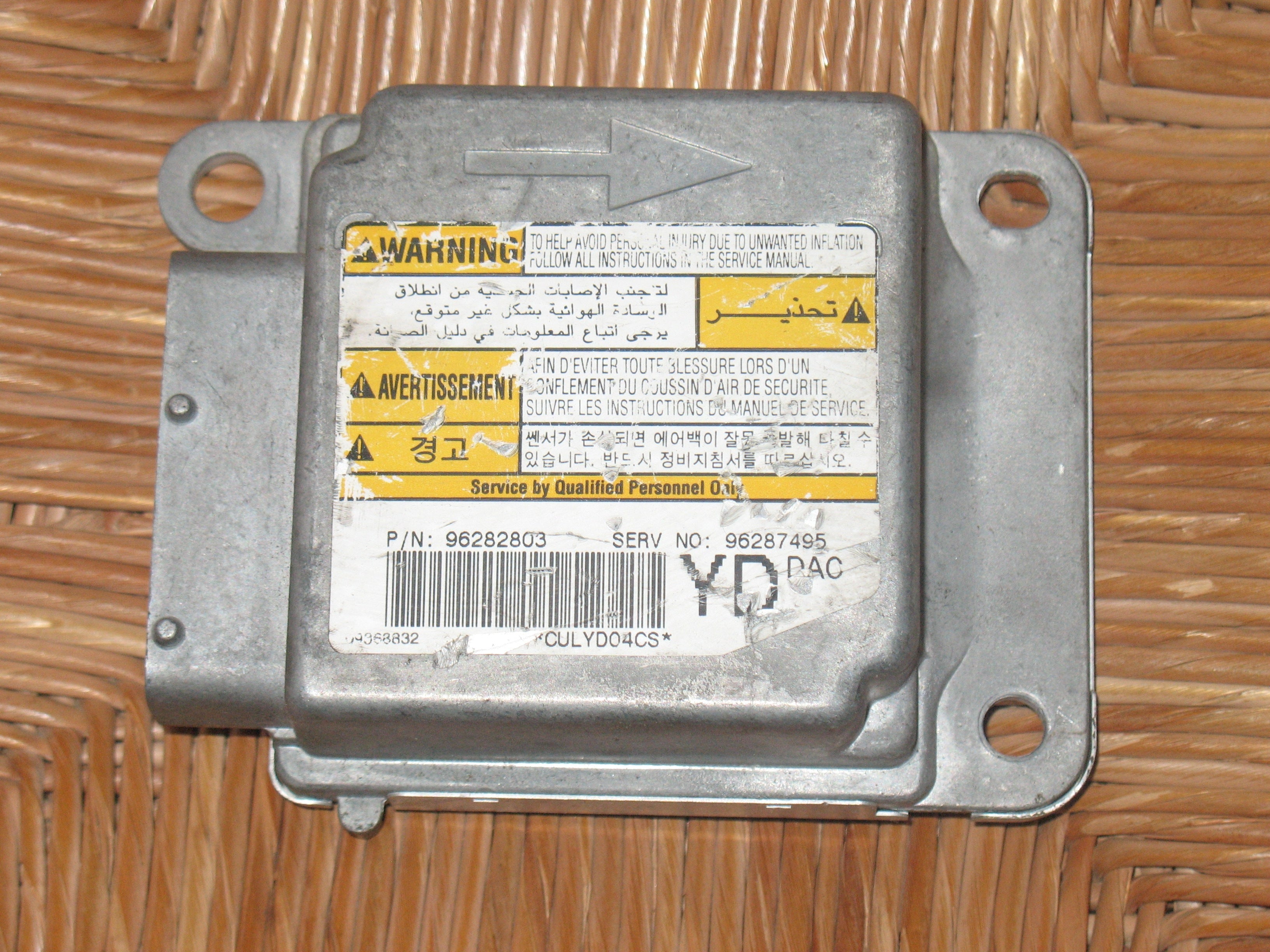 Centralina airbag DAEWOO REZZO (U100) 1.6. 96282803 - 96287495 YD