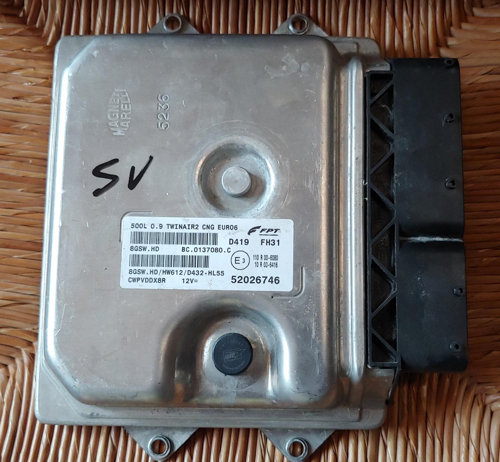 ECU PANDA TWINAIR2 CNG MARELLI 52045255 8GSW.M1 HW612 D3D0