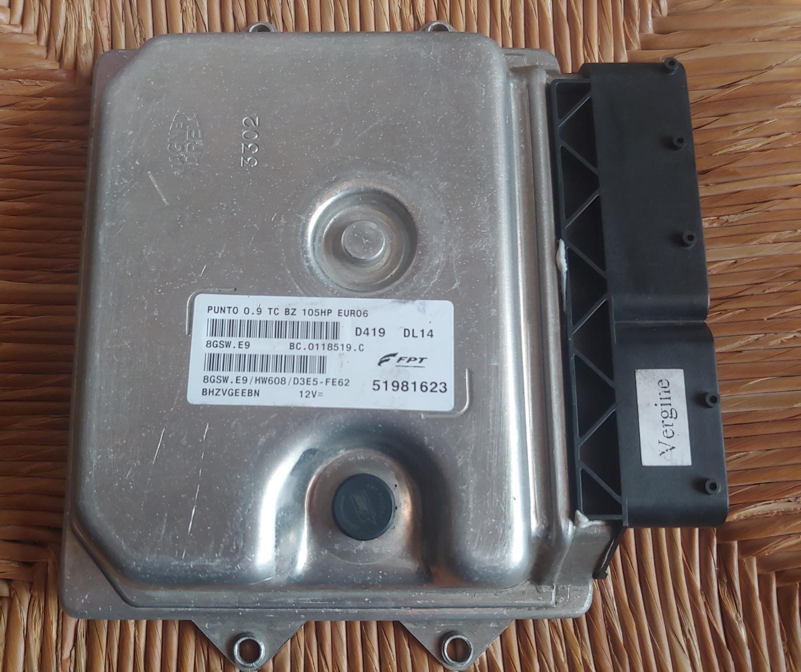 FIAT PUNTO 0.9 105CV MY 2013 51961641 8GSWE9 / HW608  51981623 52026730