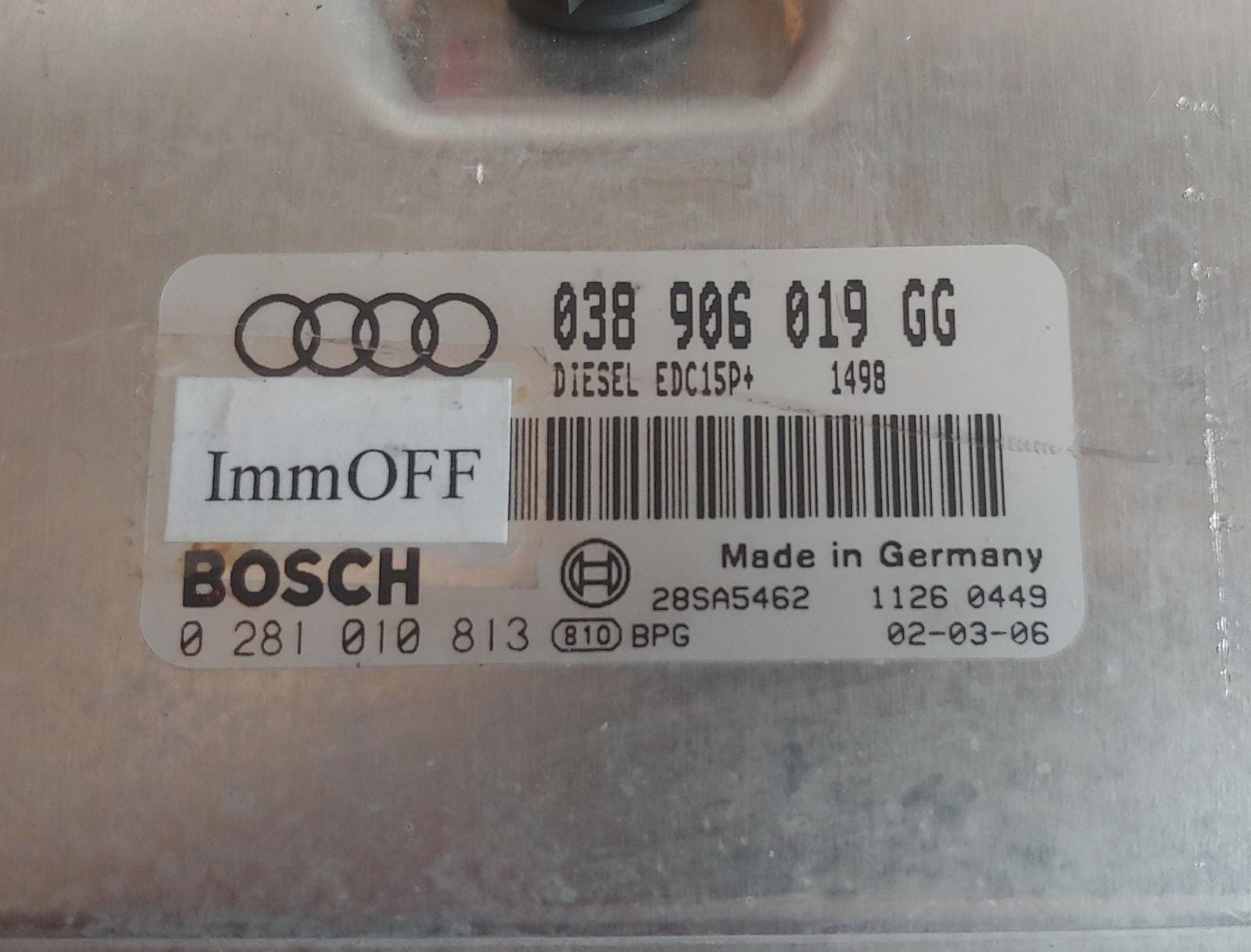 CENTRALINA MOTORE AUDI A4 1.9 TDI BOSCH 0281010813 038906019GG