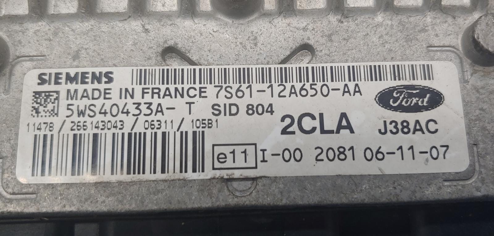 ECU FORD SID 804 5WS40433A-T 7S61-12A650-AA 2CLA J38AC