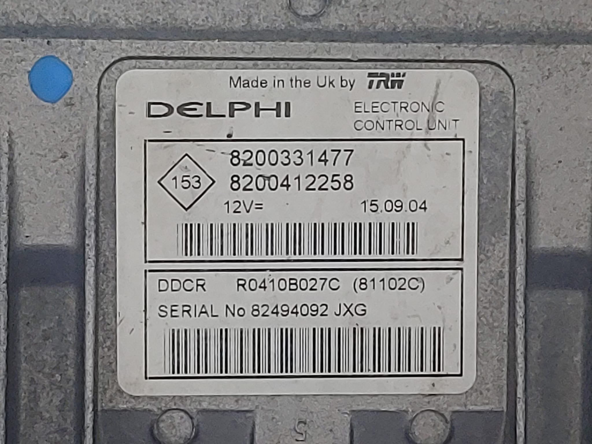 ECU Renault Clio 2 1.5 DCI 8200331477 8200412258 R0410B027C