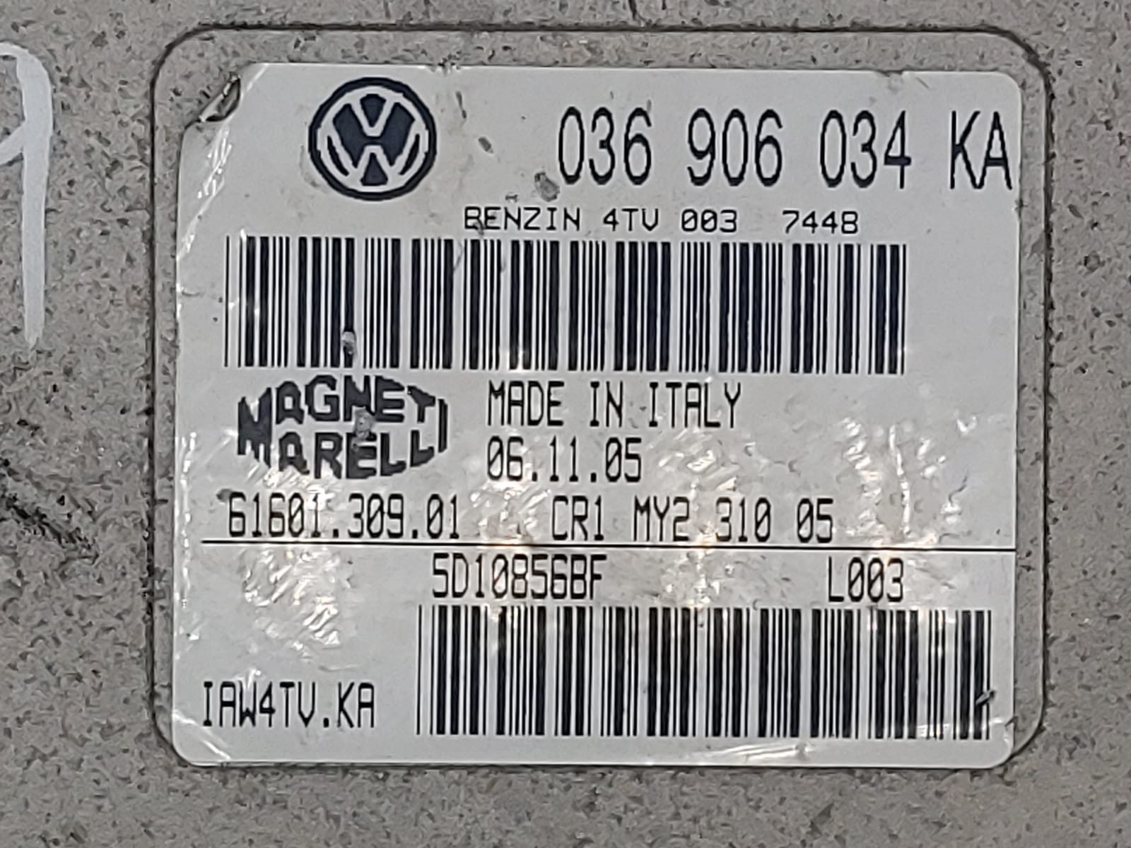 ECU VW POLO SEAT 1.4 036906034 IAW 4TV KA