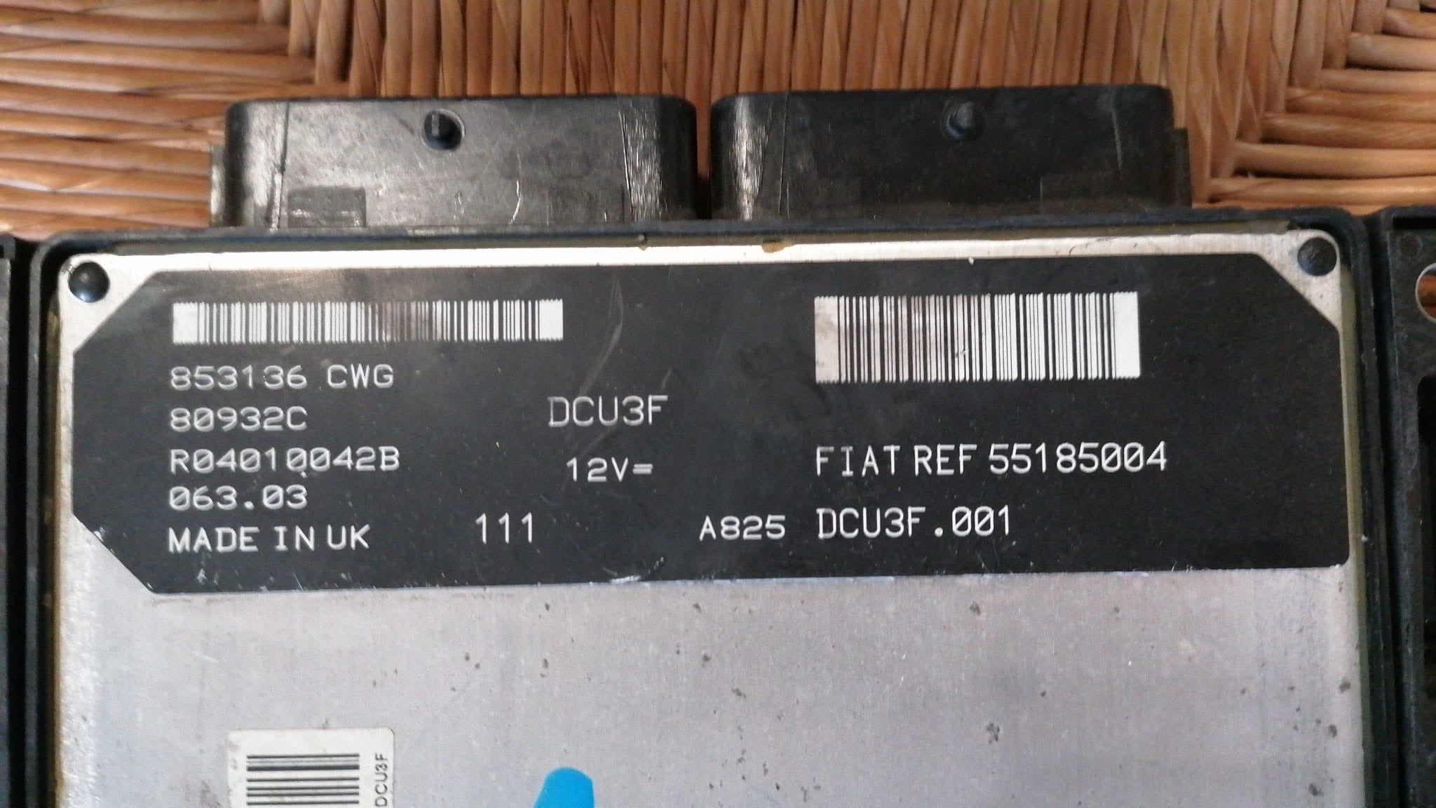 ECU FIAT DOBLO 1.9 JTD R04010042B 55185004 DCU3F.001