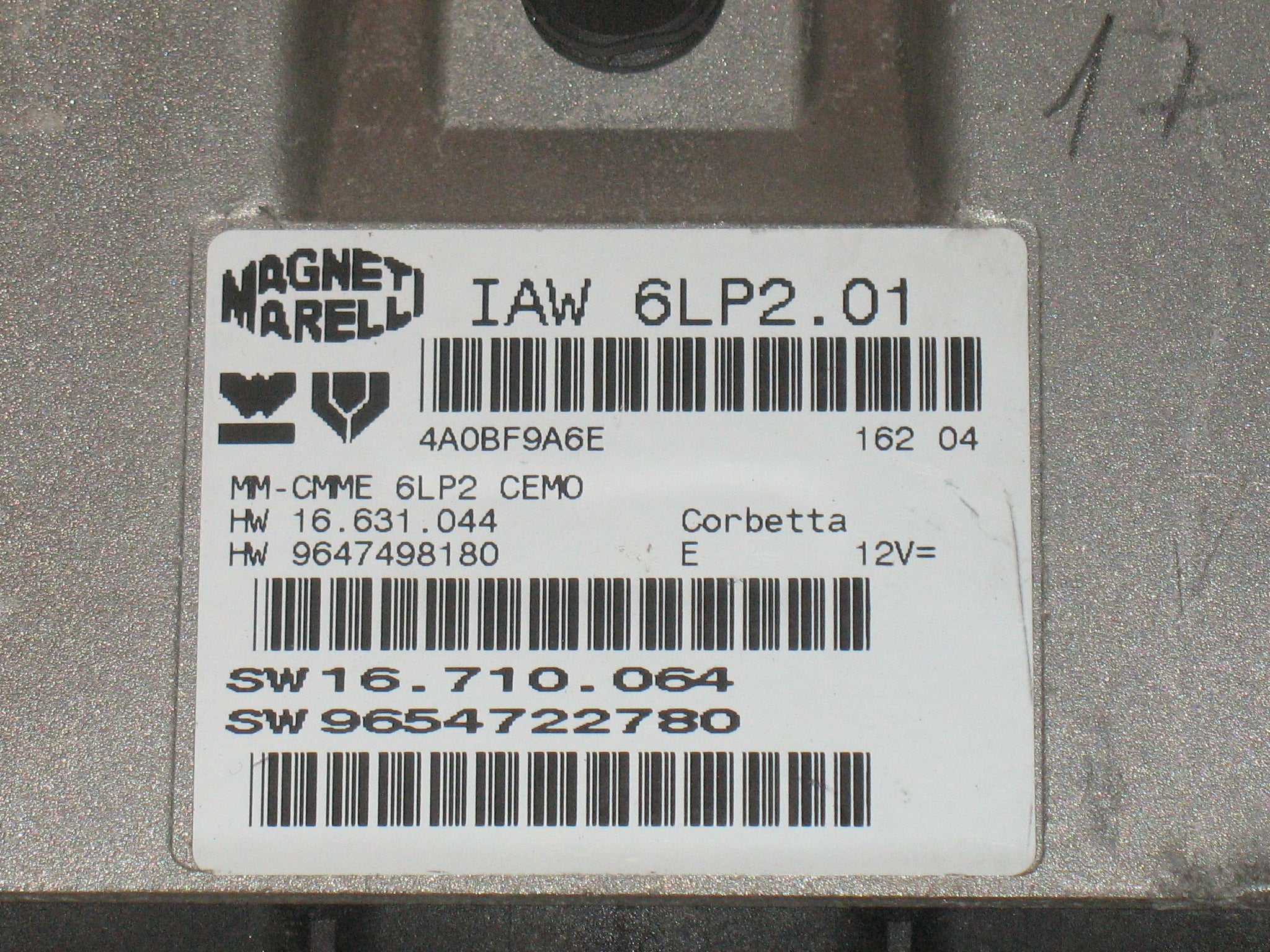 ECU PEUGEOT 307 IAW 6LP2.01 IAW6LP201 HW 16.631.044 16631044