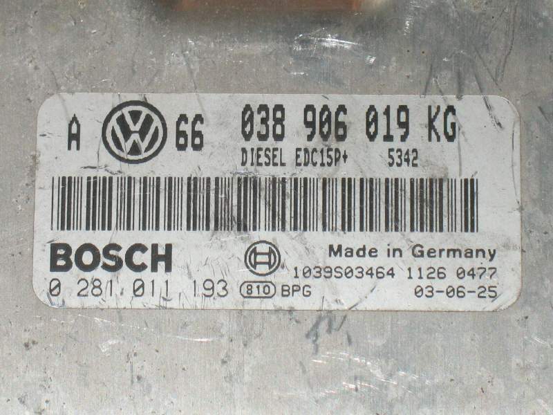 ECU SEAT LEON 1.9 TDI ARL BOSCH 0281011193 038906019KG  EDC15P+