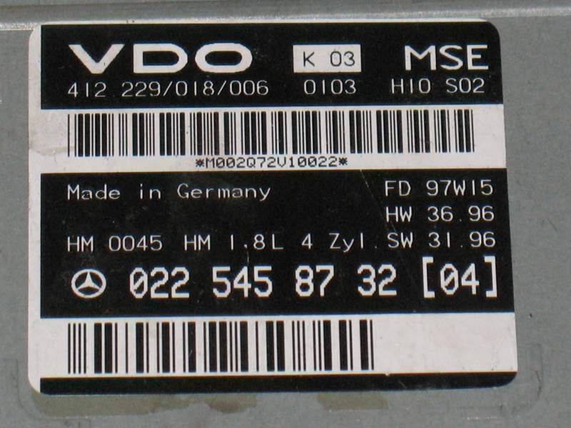 ECU MERCEDES W202 C180 1.8 0225458732 A0225458732 412229018006