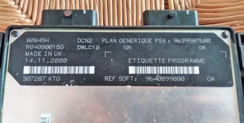 Ecu centralina citroen peugeot 1.9 r04080015g 9639587680