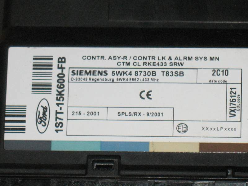 FORD 1S7T15K600FB 1S7T-15K600-FB SIEMENS 5WK48730B 5WK4 8730B
