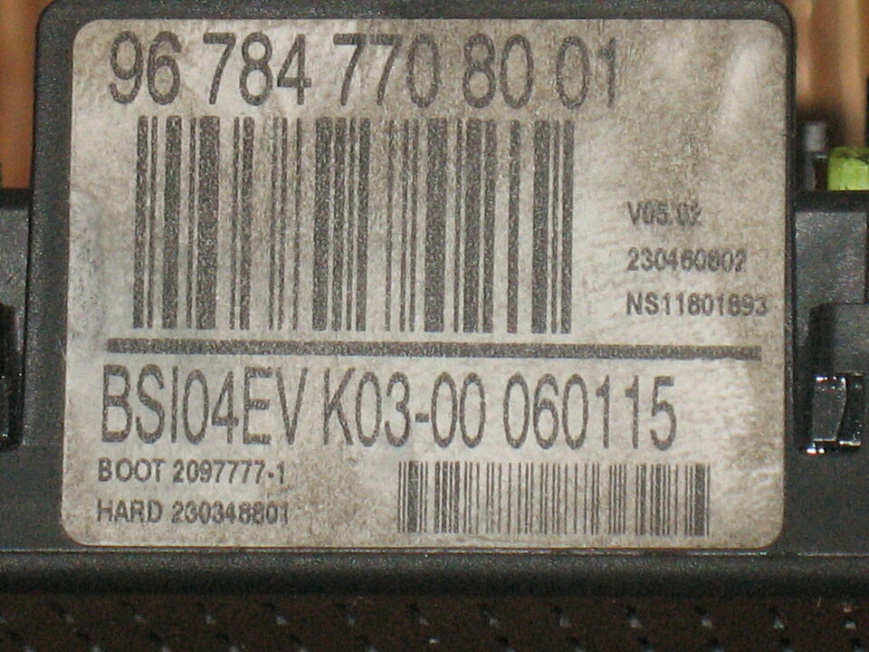 967847708001 bsi citroen berlingo 1.6 9678477080 BSI04EV K03-00