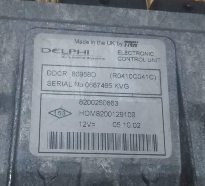 ECU RENAULT CLIO 1.5 DCI 8200250663 R0410C041C 0667465 KVG