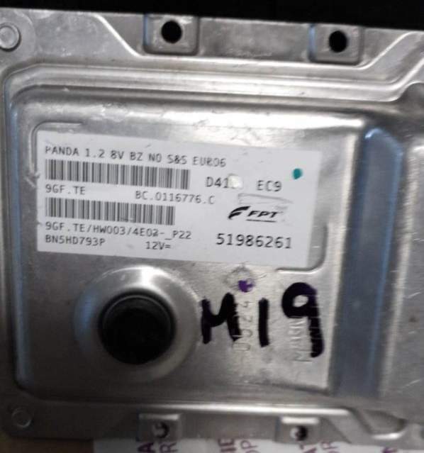 Ecu Fiat Panda 1.2 fpt 51986261 9GF.TE HW003 4E03 - P22 9GF