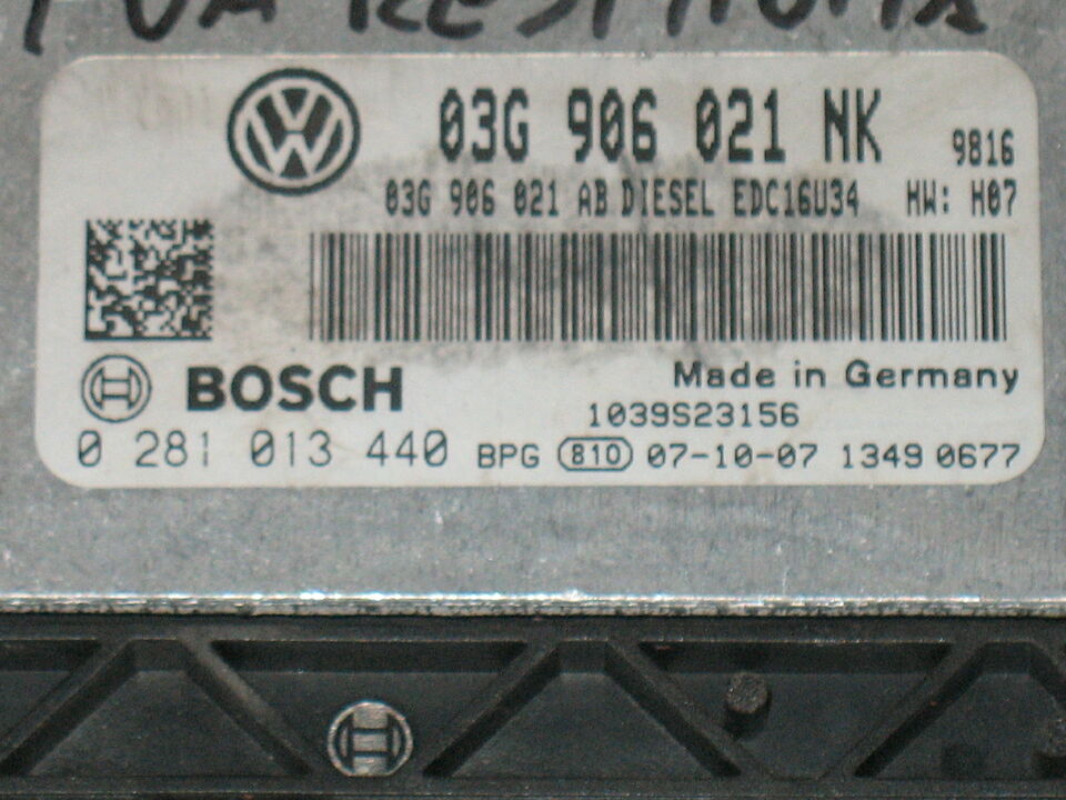 ECU VW PASSAT 2.0 TDI BOSCH 0281013440 03G906021 NK EDC 16U34-3.42
