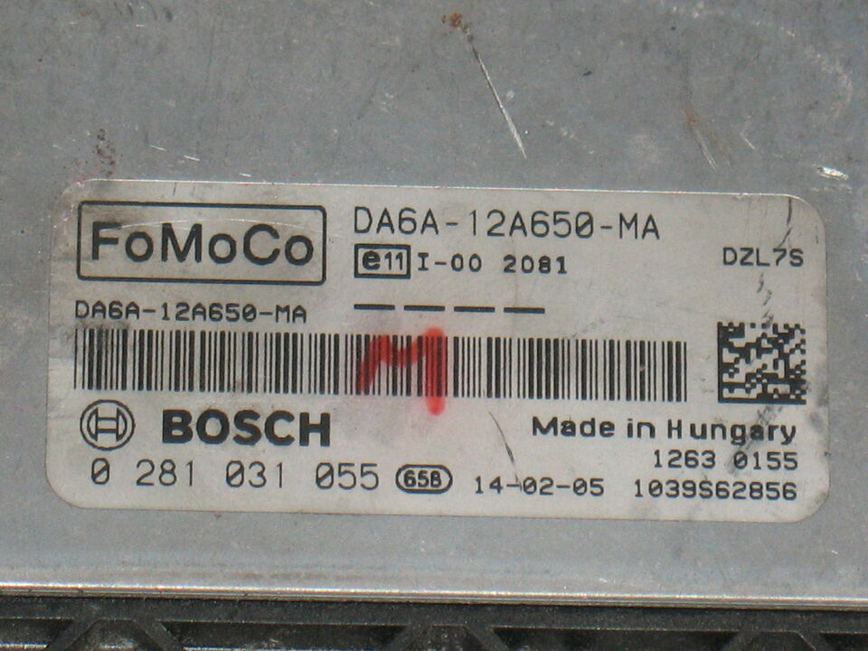 FORD FIESTA MK8 1.5 TDCI DIESEL ECU DA6A 12A650-MA 0281031055 EDC 17C10-5.23