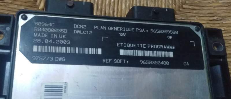 ECU CITROEN BERLINGO 1.9 9650360480 R04080035B 9650359580 9650360080