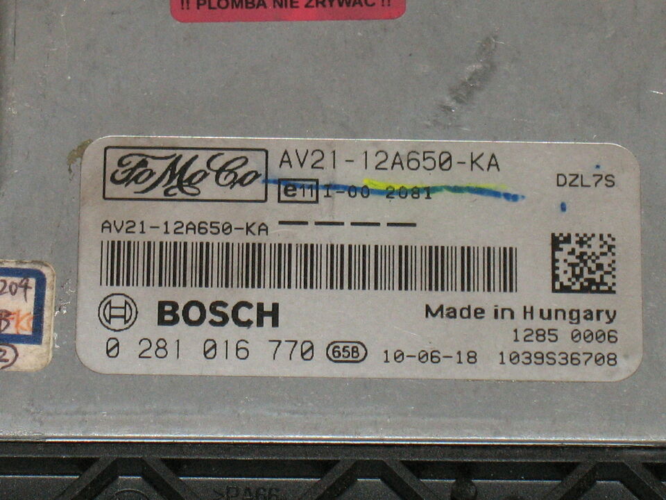 FORD AV21-12A650-KA ECU BOSCH 0281016770 EDC17C10 AV21