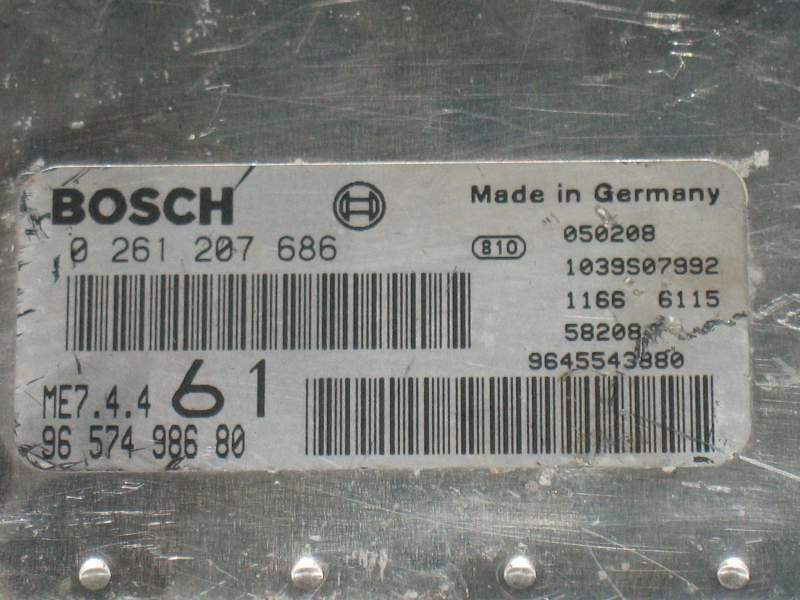 Ecu CITROEN BERLINGO PEUGEOT PARTNER 1.6 0261207686 9657498600