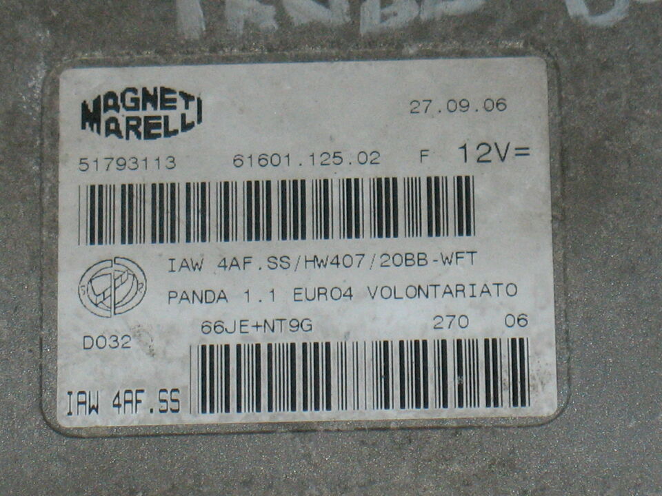 ECU FIAT PANDA 1.1 51793113 IAW 4AF SS HW407 20BB-WFT