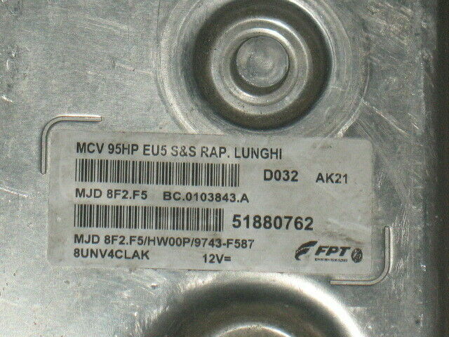 Ecu mito qubo 95hp 1.3 mjtd 51880762 mjd8f2f5 hw00p