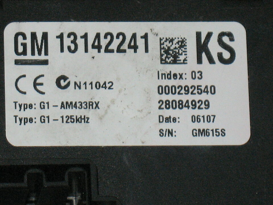 Body computer con blocchetto chiave opel corsa d - 13142241 ks