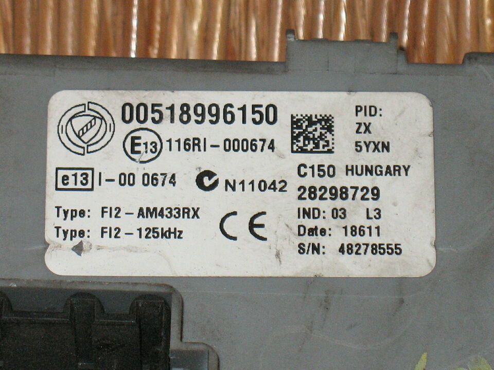 BODY COMPUTER FIAT 500 BSI 28298729 DELPHI 00518996150