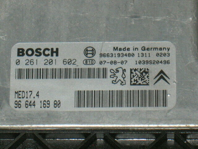 ECU PEUGEOT 207 1.6 0261201602 9664416980 9663193480 MED17 4