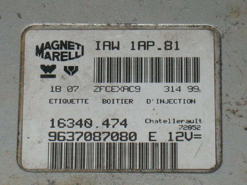 Ecu peugeot 206 magneti marelli iaw 1ap.81 9637087080