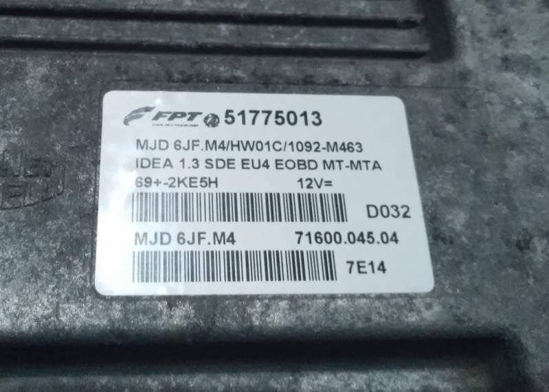 ECU FIAT IDEA 1,3 JTD 51775013 MJD 6.JF.M4.HW01C 692KE5H