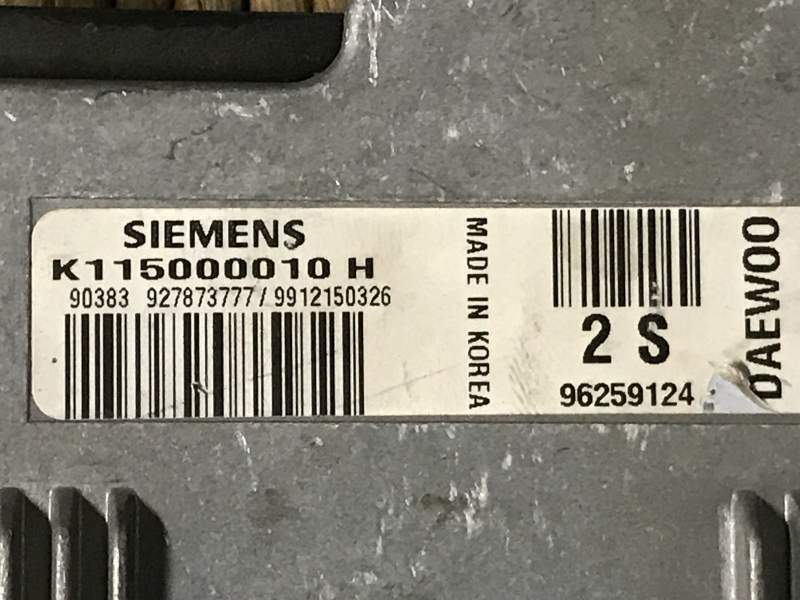 ECU MATIZ SIEMENS K115000010H, 96259124 927873777 , 9212150326