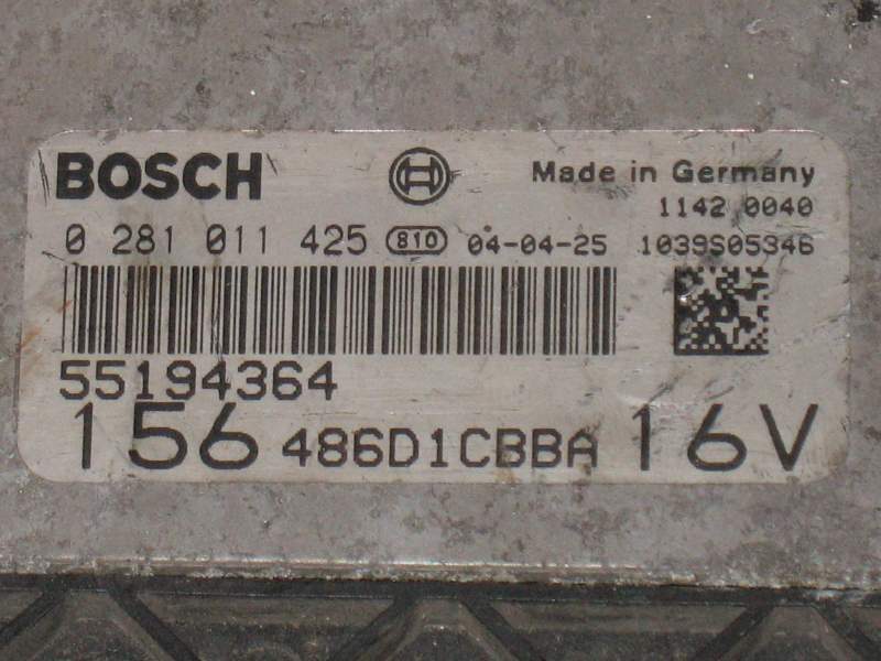 ECU ALFA ROMEO 1.9 JTD BOSCH 0281011425 55193517 EDC 16C8-1.2