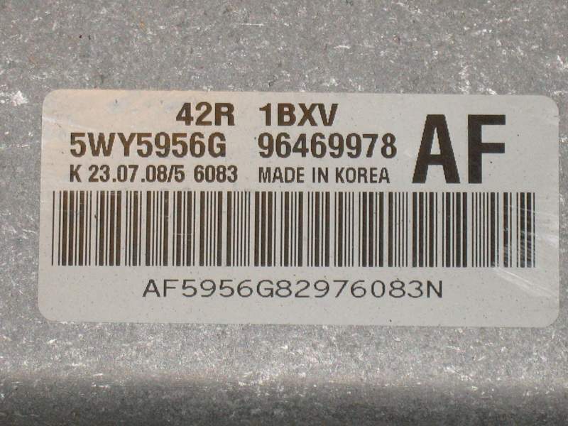 Chevrolet Aveo II 1.2 I 16V 42R 1BXV 96469978 AF 5WY5956G