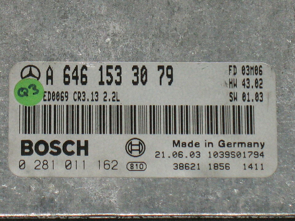 MERCEDES C 220 CDI A6461533079 EDC16C2 CR3.13 2.2L 0281011162