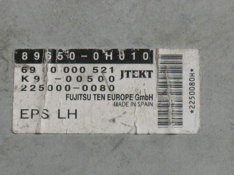 ECU STERZO ELETTRICA PEUGEOT 107 1.0 B,89650-0H010, 225000-0080