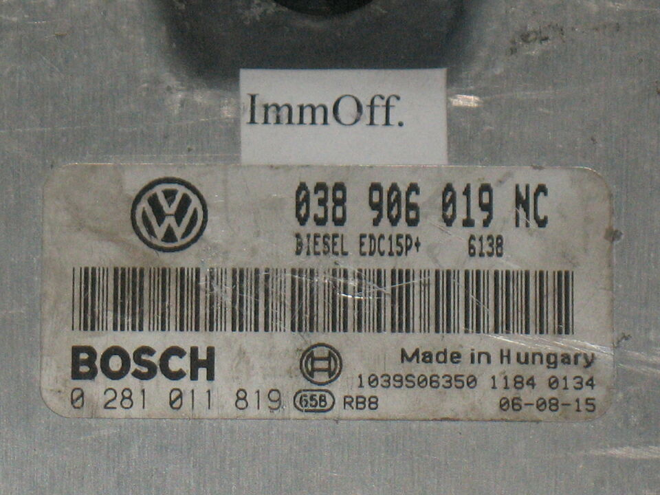 VW VOLKSWAGEN POLO 1.9 TDI 038906019NC, 038 906 019 NC