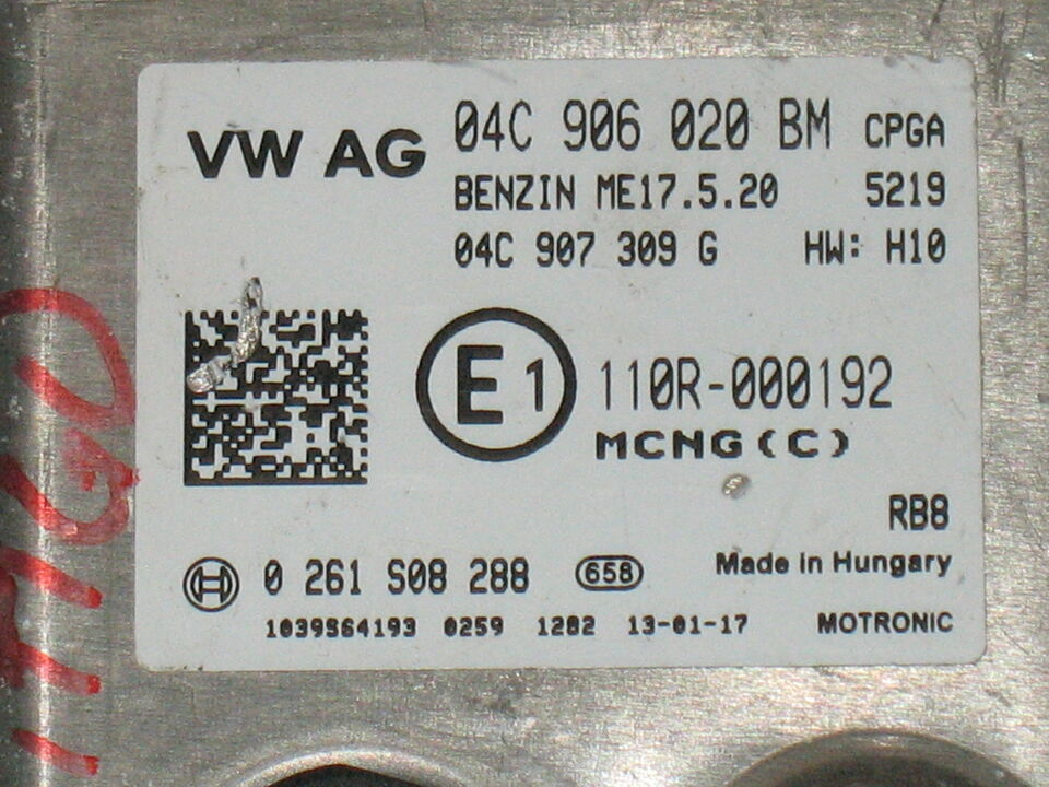 Skoda Citigo 1.0 0261S08288 04C906020BM ME17.5.20 HW H10