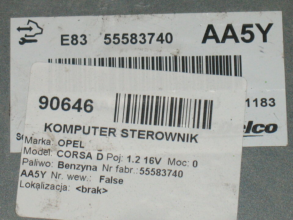 55583740 AA5Y ACDELCO E83 12636386 ECU OPEL CORSA D 1.2 BZ