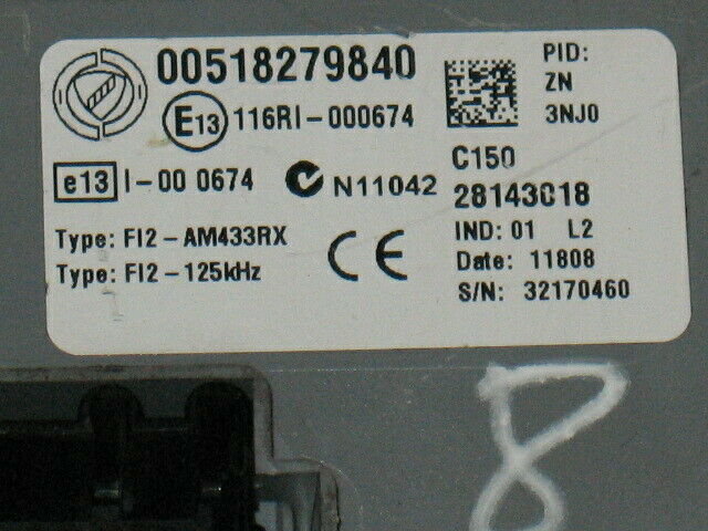 ECU Body Computer FIAT 500 LANCIA PUNTO 00518279840 518279840