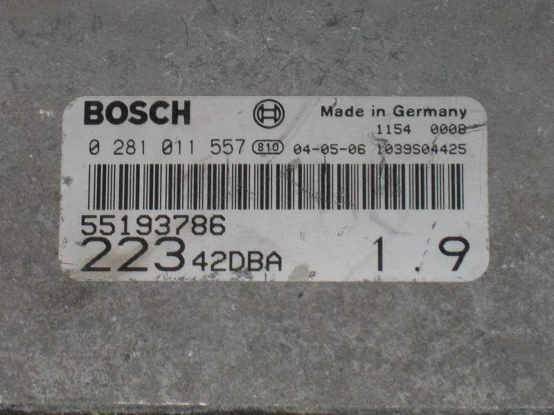 ECU FIAT DOBLO 1.9 JTD 55193786 BOSCH 0281011557 EDC 15C7-2.11